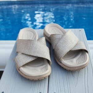 CROCS Women's Tan Slide Sandals